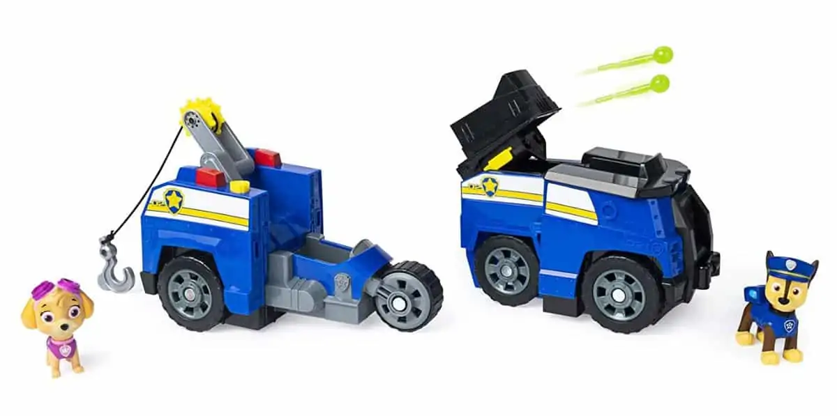 PAW Patrol Chases 2 – in – 1 – Split Second Polizeiwagen mit 2 Figuren für 16,57€ [Prime] statt 23,94€
