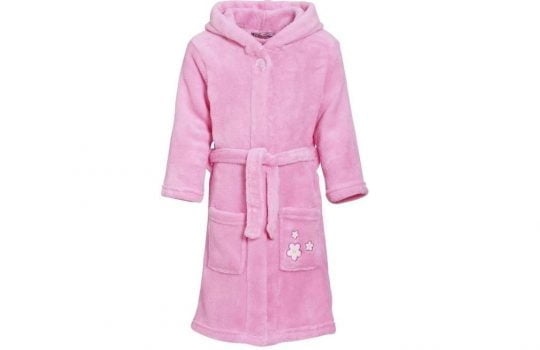 Playshoes Fleece Bademantel Maedchen mit Blumen Stickerei