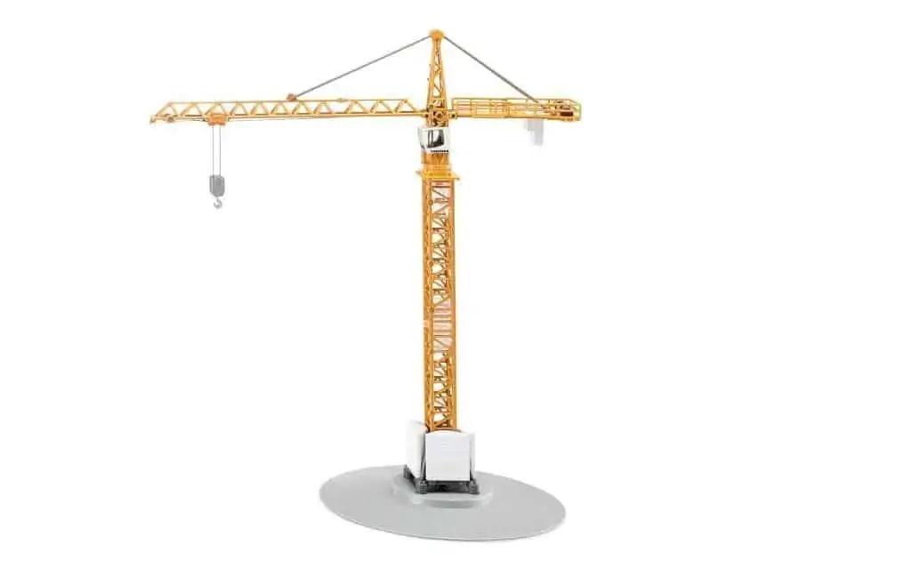 SIKU Liebherr-Turmdrehkran, 1:87, Metall/Kunststoff, Gelb, Höhe von 40 cm, 30 cm Ausleger, Seilzug, 360° schwenkbar für 29,98€ inkl. Versand statt 38,28€
