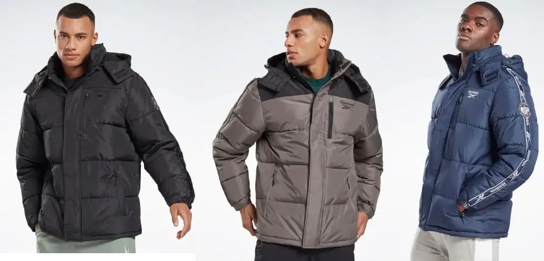 Reebok Herren Puffer Winterjacke mit Synthetikdaunen [3 Farben verfügbar, Gr. M bis 2XL] für 40€ inkl. Versand statt 92,95€