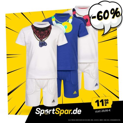 adidas Dummy Baby Sommer Set Shirt + Shorts (3 Styles) für je 11,99 € zzgl. 3,95 € Versand
