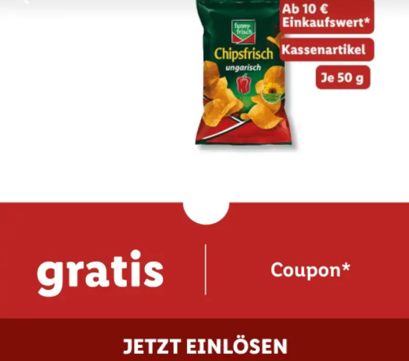 Gratis: 50g-Tüte funny-Frisch Chipsfrisch ( Lidl Plus)