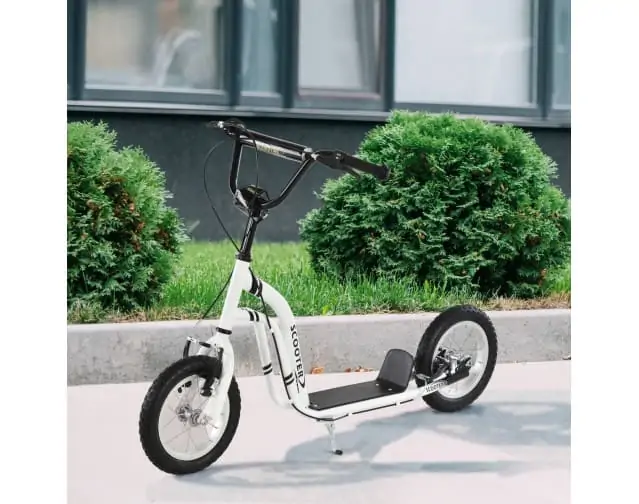 HOMCOM Tretroller/Kinder-Scooter 12 Zoll, Luftbereifung mit Handbremse, Farbe Weiß für 69,99€ inkl. Versand statt 109,90€