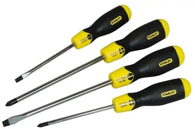Stanley Schraubendreher/zieher-Set (CushionGrip, Schlitz/Phillips, SL6.5/5;PH1/2, magnetische Spitze, 4-teilig) für 6,76€ [Prime] statt 11,72€
