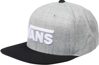 vans drop v snapback cap heather grey black