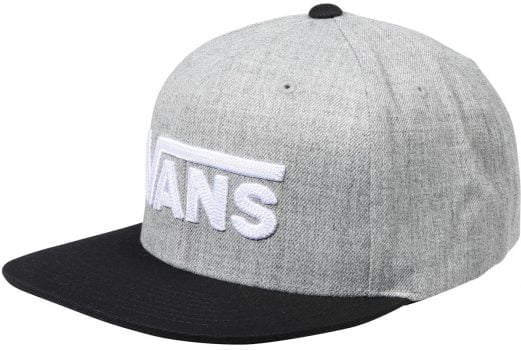 vans drop v snapback cap heather grey black