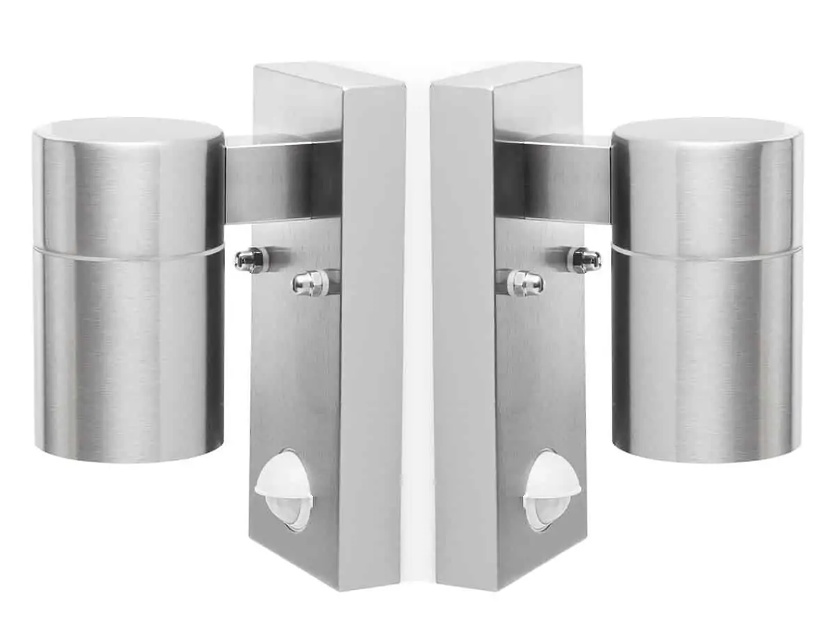 2x Smartwares Außenleuchte mit Bewegungssensor 5000.255L (Edelstahl, GU10 Fassung, IP44)  für 23,90 € inkl. Versand statt 41,20 €
