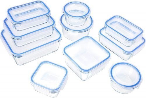 Amazon Basics Glasbehälter für Lebensmittel 20-teilig für 16,94 € inkl. Prime-Versand