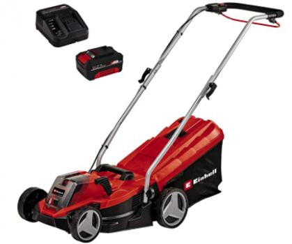 Einhell Akku Rasenmaeher GE CM 18 33 Li 1x4 0Ah Power X Change Li Ion 33 cm Schnittbreite 5x zentrale Schnitthoehenverstellung 30 L inkl 4 0 Ah Akku Ladegeraet Amazon de Garten