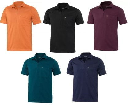 Herren Poloshirt mit Zipper kurzarm