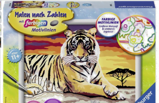 Ravensburger Malen nach Zahlen 28553 Majestaetischer Tiger Fuer Kinder ab 11 Jahren Amazon de Spielzeug