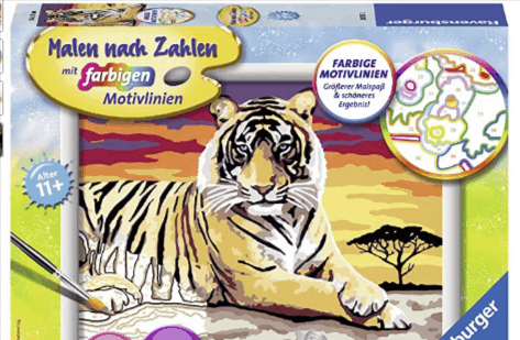 Ravensburger Malen Nach Zahlen 28553 Majestaetischer Tiger Fuer Kinder Ab 11 Jahren Amazon De Spielzeug