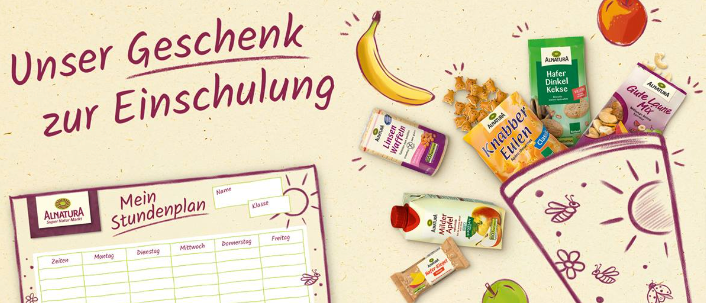Alnatura: Gratis Schultütenfüllung 2025 mit Bio-Köstlichkeiten zum Schulstart