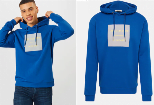 TOM TAILOR DENIM Sweatshirt in blau gelb grau ABOUT YOU