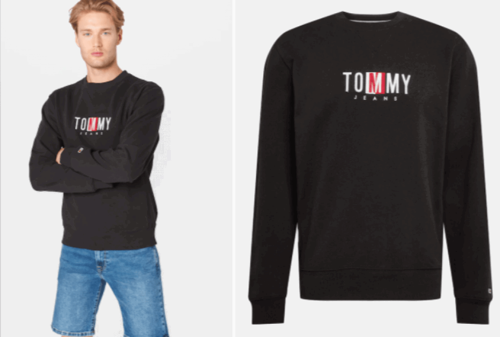 Tommy Jeans Sweatshirt Timeless In Hellrot Schwarz Weiss About You