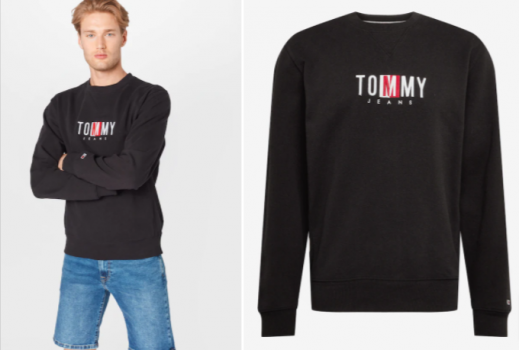 Tommy Jeans Sweatshirt Timeless in hellrot schwarz weiss ABOUT YOU