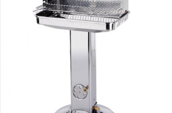 ACTIVA Edelstahl Holzkohle Säulengrill Pisa mit 54 x 34 cm grossen verchromten verstellbaren Grillrost Aschekasten und Belüftung in der Säule Amazon de Garten