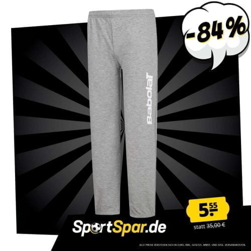 Babolat Big Logo Kinder Tennis Sweathose (Größe 112 bis 163) für 5,55 € zzgl. 3,95 € (statt 17,98 €)