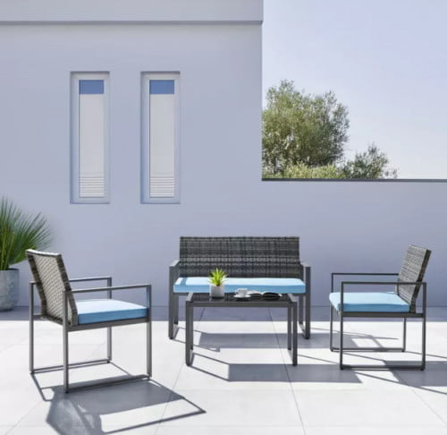 Bessagi Garden Loungegarnitur Moni inkl. Auflagen in Blau/Grau für 224,25 € inkl. Versand (statt 299,00 €)