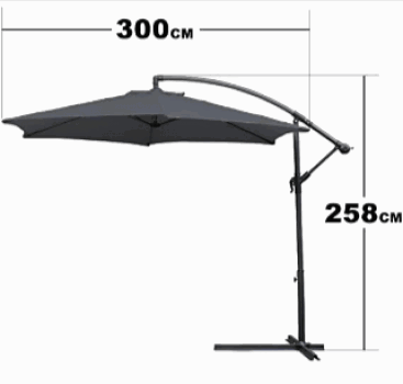 EINFEBEN Ampelschirm 300 cm Sonnenschirm mit Kurbelvorrichtung Hoehenverstellbarer UV Schutz 40 Sonnenschirm Ampelschirm 6 Streben Amazon de