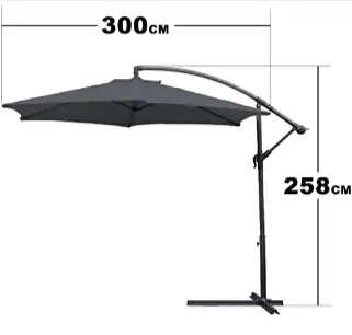EINFEBEN Ampelschirm, 300cm Ø + Schutzhülle für Ampelschirm für 46,19 € inkl. Versand