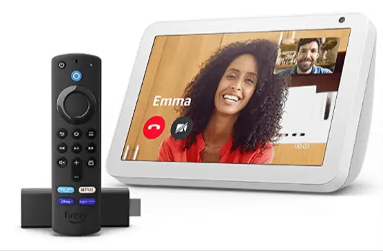 Echo Show 8 (1. Generation) + Fire TV Stick (mit TV-Steuerungstasten) für 86,98 € inkl. Prime-Versand