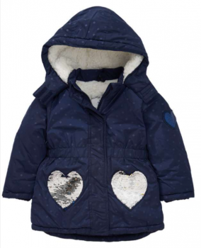 Ernstings Family Maedchen Winterjacke mit Wendepailletten