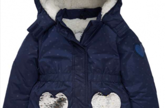 Ernstings Family Maedchen Winterjacke mit Wendepailletten