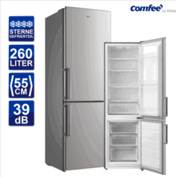 Kuehlschrank Kuehl Gefrierkombination Comfee RCB357DS2GH silber 55 cm breit eBay