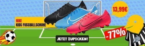 Nike Mercurial Vapor 13 Academy MG Kinder Fußballschuhe für je 9,89 € zzgl. 3,99 € Versand