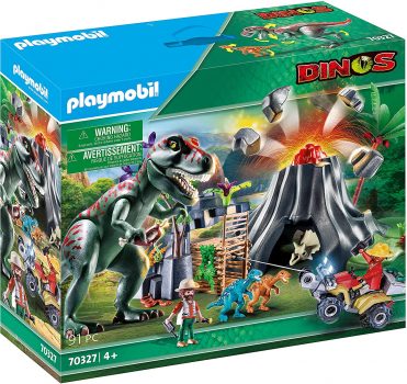 Playmobil 70327 Dinos XXL T Rex Dinosaurier mit Vulkanausbruch und Figuren e1627839193384