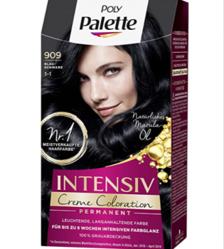 SCHWARZKOPF POLY PALETTE Intensiv Creme Coloration Haarfarbe 909 1 1 Blauschwarz 3er Pack 3 x 128 ml Amazon de Beauty