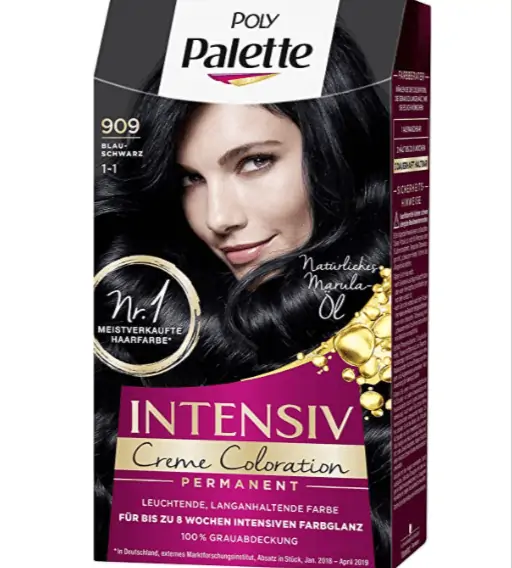 Schwarzkopf Poly Palette Intensiv Creme Coloration 1-1/909 Blauschwarz Stufe 3 (3x 115 ml) für 2,60 € (Prime)