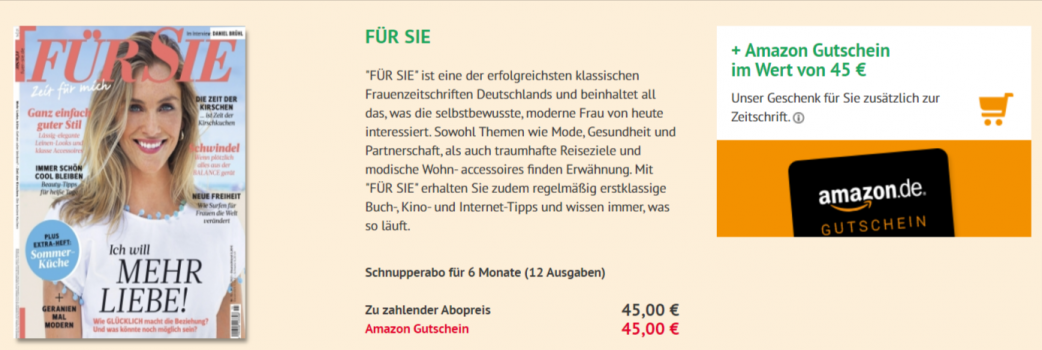 Schnuppeabo 12 Ausgaben Fuer Sie e1630164874627