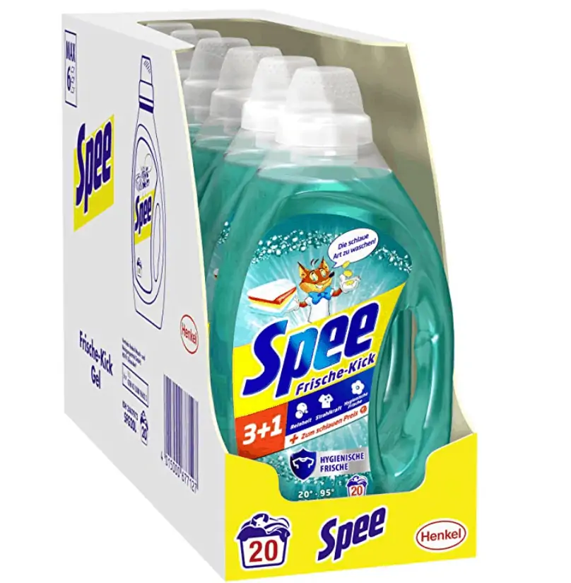 Spee Frische-Kick 3+1, Vollwaschmittel, 120 (6 x 20) Waschladungen ab 13,68 € (Prime)