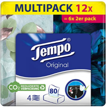 Tempo Original Taschentuecher Duo Box Mega Pack 6 Packungen 6 x 2 Boxen x 80 Tuecher Amazon de Drogerie Koerperpflege