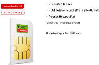 Vodafone green LTE 20GB Spezial MediaMarkt Tarifwelt