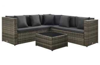 vidaXL 4 tlg. Garten Lounge Set mit Auflagen Poly e1627903107360