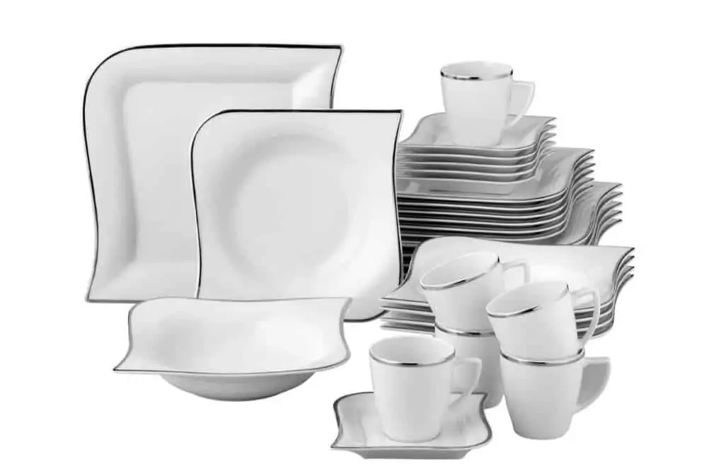 30-teilig Van Well Kombiservice Porzellan Silverline weiß für 79,99 € inkl. Versand statt 144,95 €