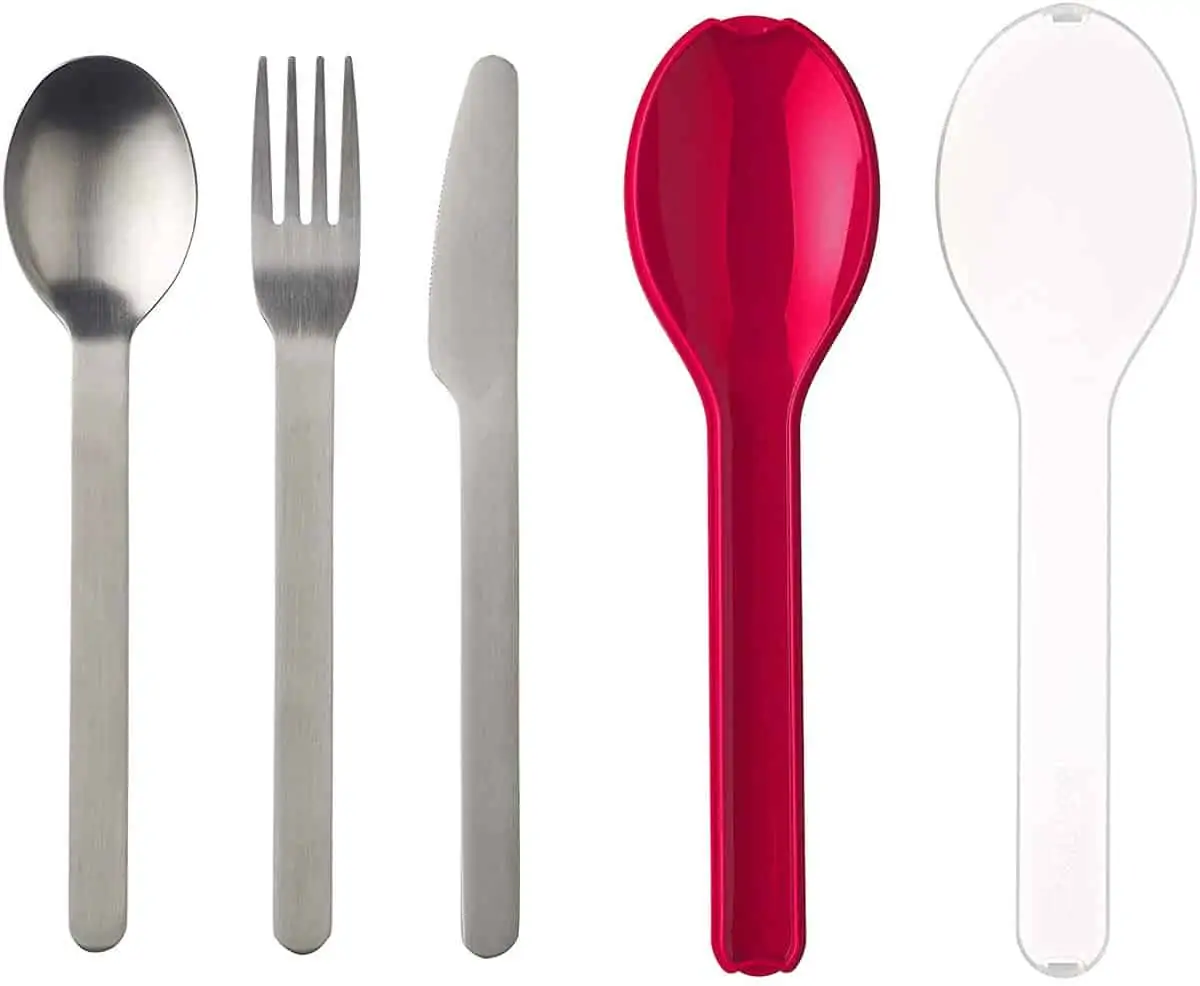 Mepal – To Go Besteck-Set Ellipse Nordic red (3-teilig) für 7,39 € [Prime] statt 9,99 €