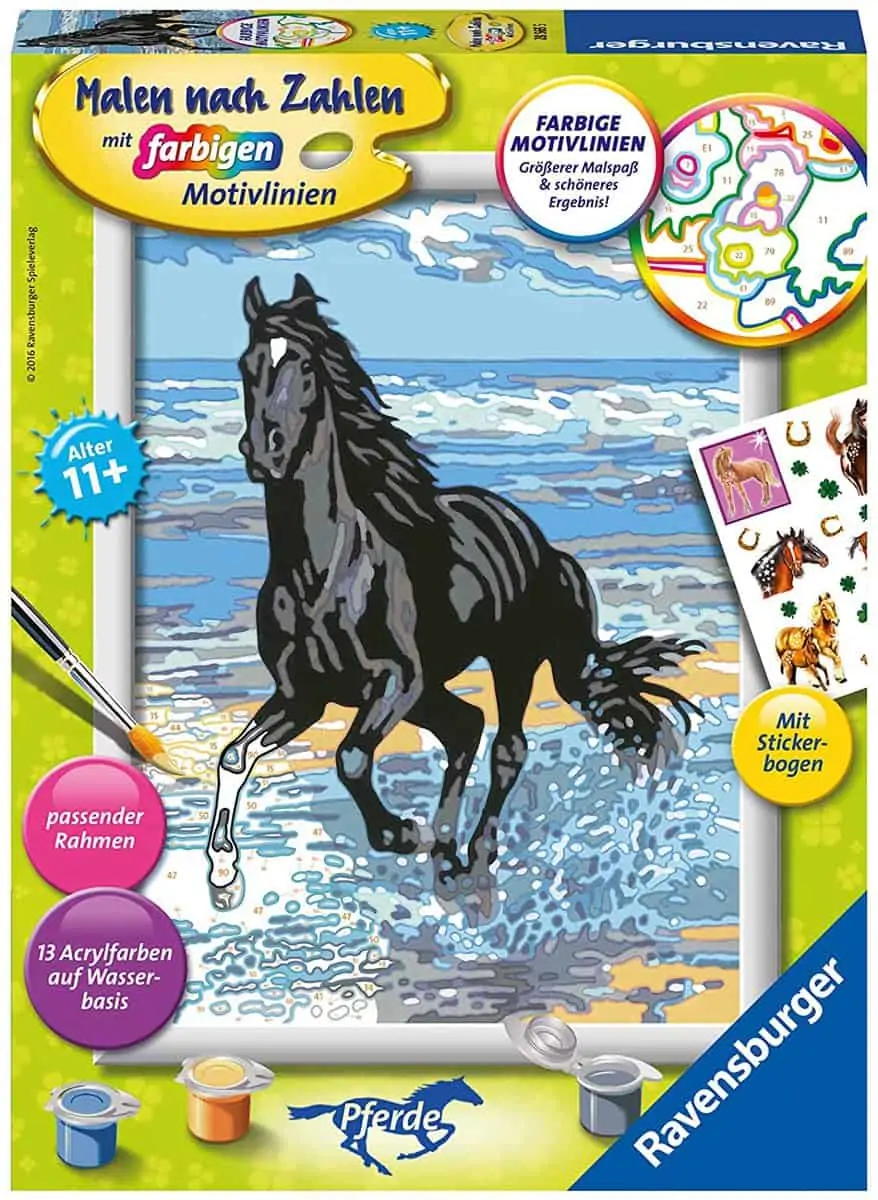Ravensburger Malen nach Zahlen 28565 – Pferde am Strand für 10,51 € [Prime] statt 14,99 €
