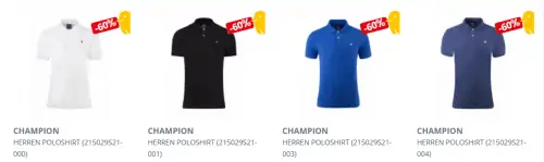 CHAMPION Herren Poloshirt (Gr. L bis XL) für je 8,99 € zzgl. 3,99 € Versand
