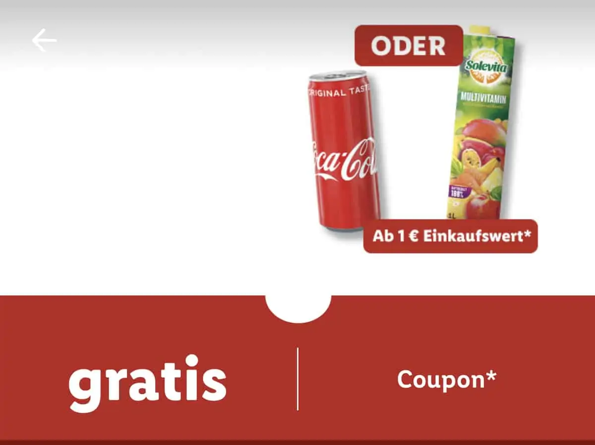 Gratis: Coca Cola/Zero, Fanta, Mezzo Mix oder Multivitaminsaft ab 1€ Einkaufswert[LidlPlus]