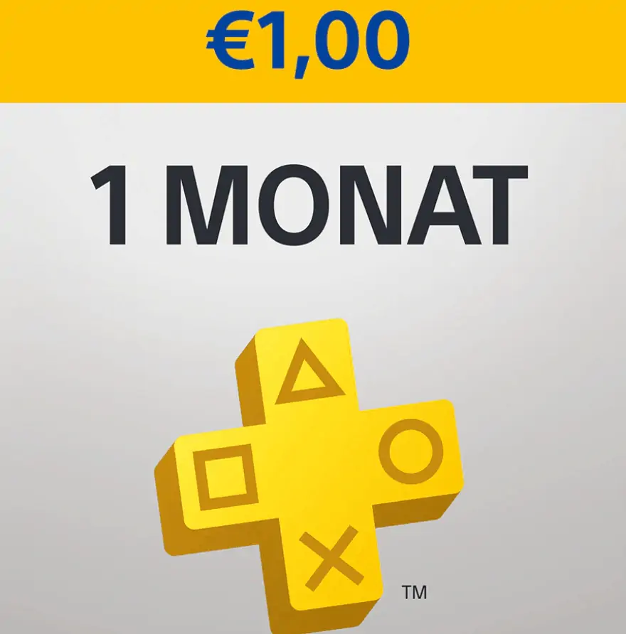 PlayStation Plus: 1 Monat Mitgliedschaft für 1,00 €