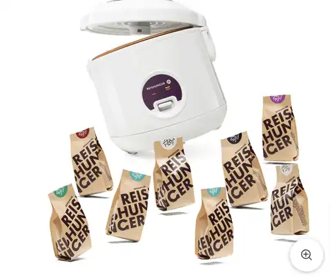 Reishunger Reiskocher 1,2 l für 1 – 6 Personen + 1,6 KG Reis für 29,99 € inkl. Prime-Versand (statt 49,99 €)