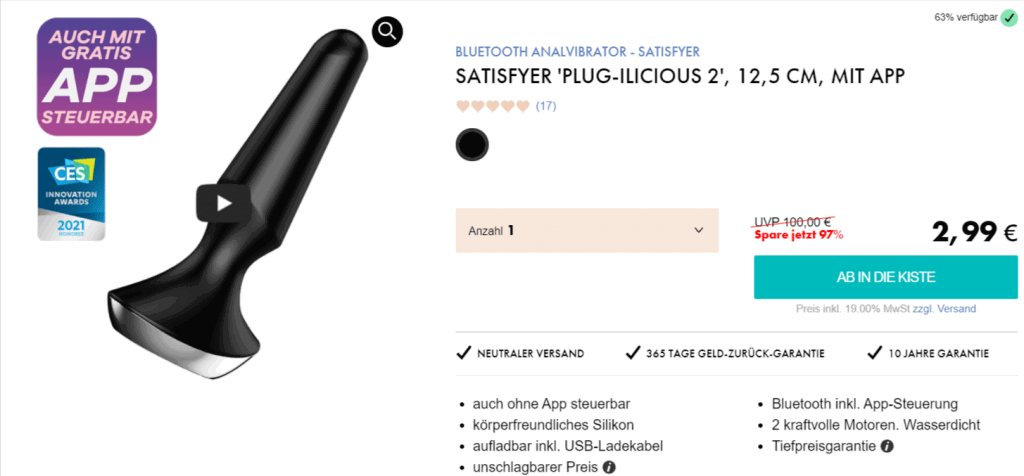 Satisfyer Plug Ilicous 2 Analvibrator