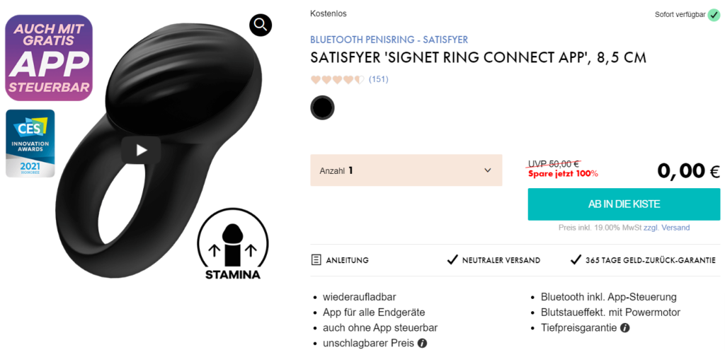 Satisfyer Signet Ring Bluetooth Penisring