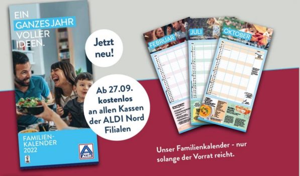 amilienkalender 2022 in allen ALDI Nord Maerkten verfuegbar