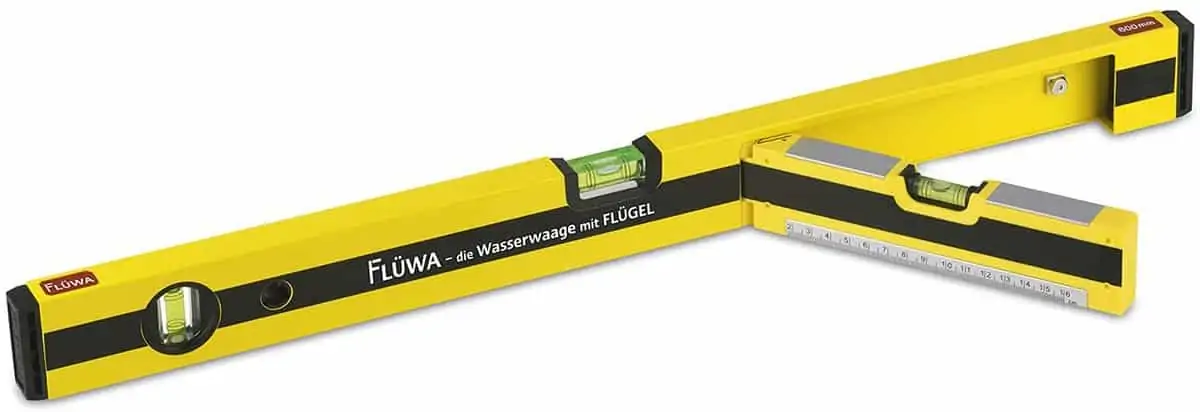 FLÜWA Wasserwaage mit Flügel 60 cm, Nivellieren in zwei Richtungen zeitgleich, Inkl. Winkelfunktion für 10,65 € [Prime] statt 19,99 €
