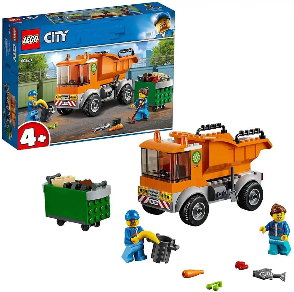 LEGO 60220 City Müllabfuhr, LKW-Spielzeug mit 2 Müllarbeiter-Minifiguren für 14,26 € [Prime] statt 17,98 €